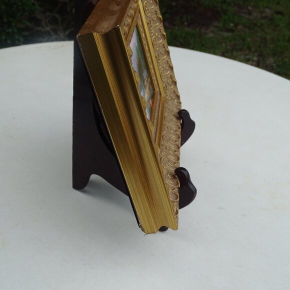 Thomas Kinkade End of a Perfect Day Canvas Print Ornate Gold Wood Frame Mini 3x5 - Picture 4 of 6